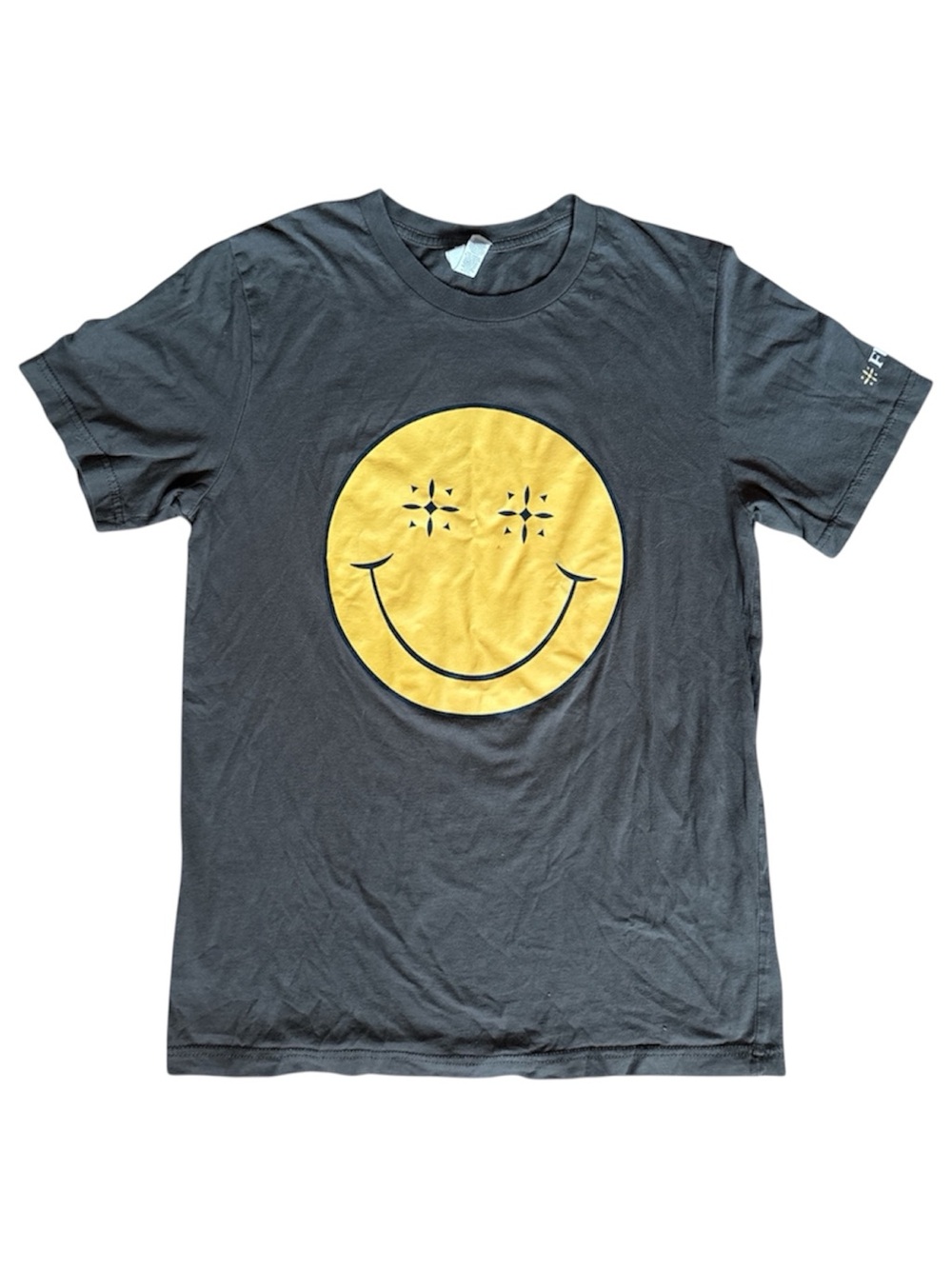 Bella Canvas Grey Star Eye Smiley Face Graphic Tee
